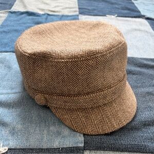 tan herringbone tweed san diego hat co cadet cap army newsboy